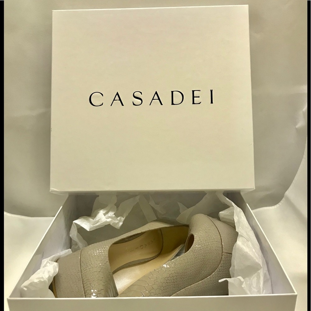 Almost new Casadei Grey Pitondrill Iris Platforms
